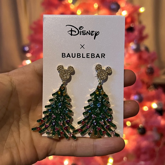Disney BaubleBar Mickey Christmas Tree Earrings - Picture 2 of 9